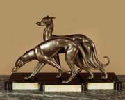 Large Art Deco Sculpture Of Hounds C.1930