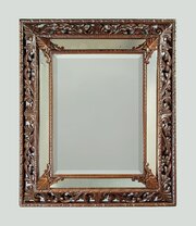 Large Carved Oak Cushion Frame Mirror c1900