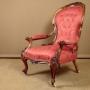Large Carved Walnut Spoonback Armchair c.1860