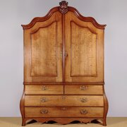 Large Dutch Oak Linen Cupboard Or Wardrobe C.1780