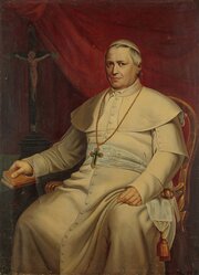 Large Portrait Painting Of Pope Pius XI C.1870