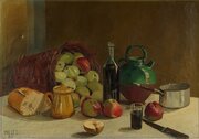 Large Still Life Oil Painting Dated 1927