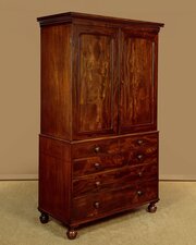 Mahogany Wardrobe or Linen Press c1860