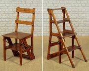 Metamorphic Oak Library Steps & Side Chair C.1880