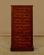 Narrow Mahogany Bank Of Drawers C.1860