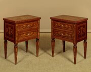 Pair Italian Marquetry Inlaid Side Tables C.1930
