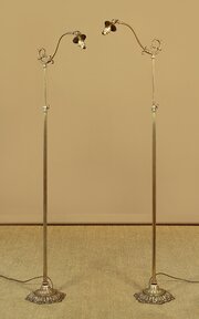 Pair Of Brass Floor Lamps C.1930