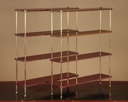 Pair of Campaign Style Brass  Mahogany Bookshelve