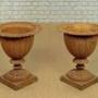 Pair of Cast Iron Garden Urns