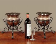 Pair Of Copper & Wrought Iron Planters C.1890