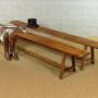 Pair of Long Oak Refectory Benches