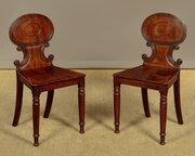 Pair Of Regency Mahogany Hall Chairs C.1820