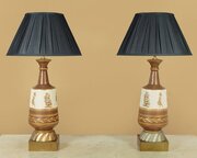 Pair Of Table Lamps With Classical Decoration 