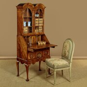 Queen Anne Style Walnut Bureau Bookcase C.1930