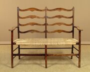 Shaker Style Ladderback Settle C.1950