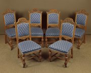Six Pale Oak Dining Chairs C.1880