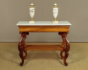 Walnut & Marble Top Console Table C.1860