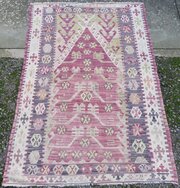 Antique Turkish Konya Prayer Kilim Rug.soft Colour