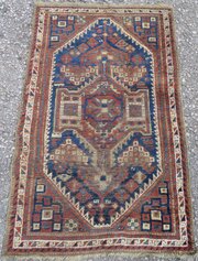 Authentic Distressed Antique Khamseh Tribal Rug. 