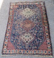 Distressed Antique Khamseh Arab Tribal Rug. 150cm 
