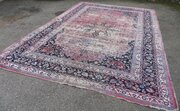 Large Distressed Antique Sarouk Carpet. 525cmX37O