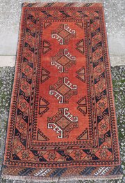 Old Gold Afghan Village Rug. 145cm X 78cm.