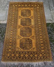 Old Gold Afghan Village Rug. 160cm X 98cm.