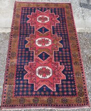 Old Turkish Wool Rug. Star Medallion Pattern, 178c