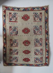 Scarce Antique Ivory Ground Konya (prayer) Rug. 