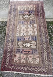 Unusual Afghan Rug. 179cm X 94cm.