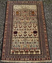 Unusual Old Afghan Baluch Prayer Rug. 107cm X 74cm
