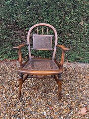 Victorian Beech And Cane Armchair