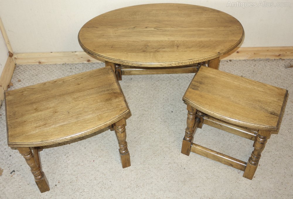 Antiques Atlas Oval Oak Nest Of Coffee Tables