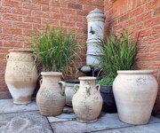 Victorian Period, Buff Terracotta Urns