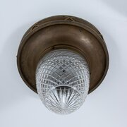 1910s Brass & Cut Crystal Ceiling Light