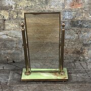 1920s Brass And Green Onyx Dressing Mirror