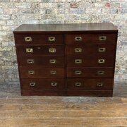 1920s Mahogany Workshop Bank Of Drawers