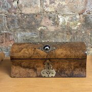 Antique Burr Walnut Domed Jewellery Box
