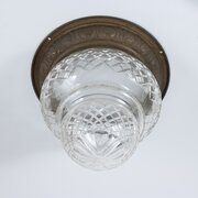 Early 20th Century Cut Glass & Brass Ceiling Light