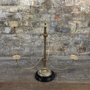 Late Victorian Brass & Ceramic Hat Stand