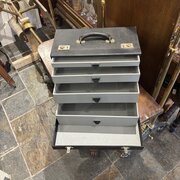 Mid Century Black Rexine Travelling Case