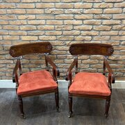 Pair Of Antique Gillows Style Mahogany Armchairs