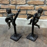 Pair Of French Cherub Torchère Lamps,