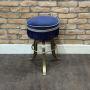 Vintage Blue Fringe Stool