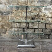 Vintage Three Tier Chrome & Glass Countertop Displ