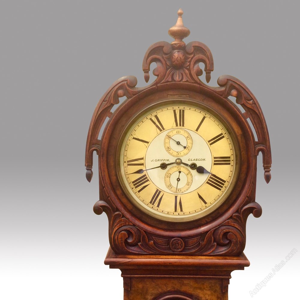 Antiques Atlas Burr Walnut Drumhead Grandfather Clock,J Griffin
