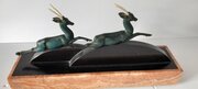 Art Deco Figure Of A Pair Of Leaping Antelopes 