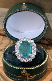 Art Deco 2.1ct Emerald And Diamond Platinum Ring