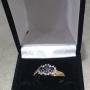 Sapphire Illusion set Diamonds Platinum 9ct Gold (M)