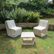 1970 Concrete Garden Loop Chair Table Willy Guhl